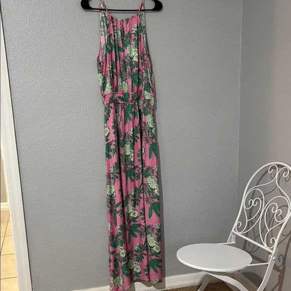 LOFT Green and Blue Halter Maxi Sundress - Picture 2 of 11